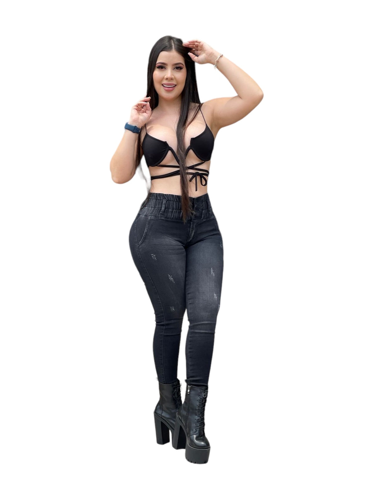 Jeans skinny Negro Push Up Ref: Mía